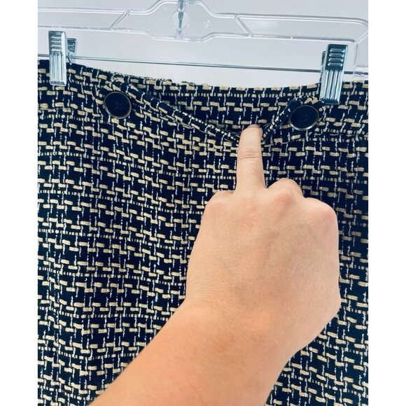 Loft Women’s Tweed Boucle Skirt Size 0 Straight Knit Pencil Black Tan Brown - Picture 5 of 7